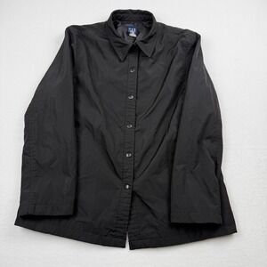 GAP Black Insulated Snap Button Jacket Women's XL Lightweight Coat